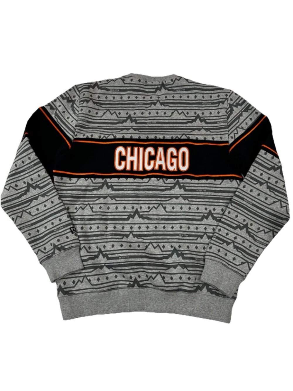 Chicago Bears Men Med Gray Aztec Fleece Crewneck Sweatshirt New Era NFL Pullover - Picture 3 of 8